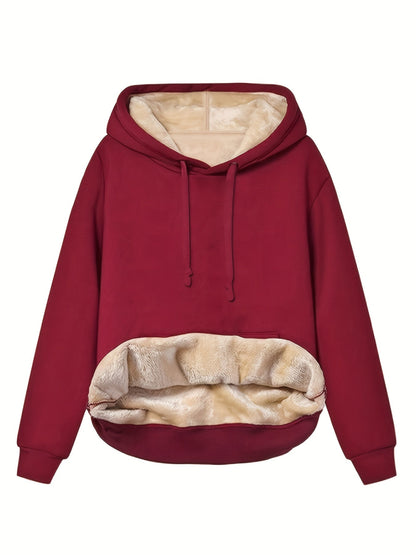 Eva - Dames Winter Hoodie met Dikke Warme Fleecevoering en Trekkoord