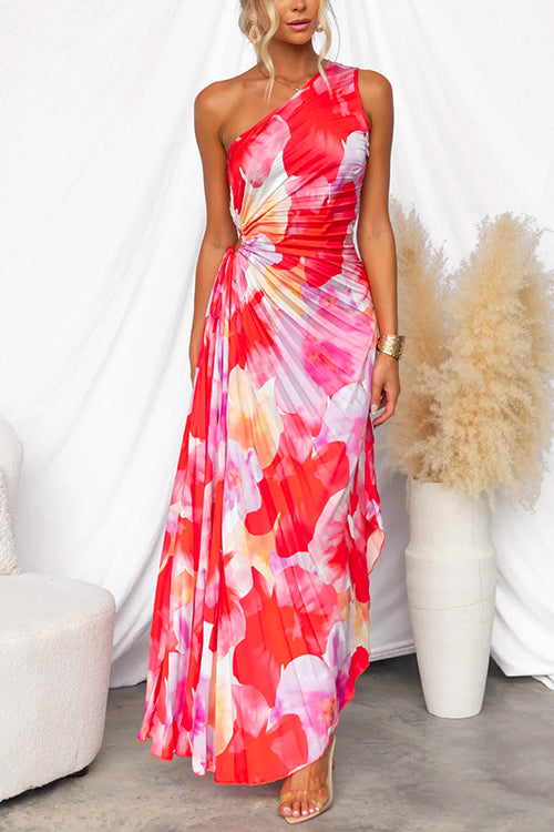 Eva - Vrolijke Zomerjurk Dames met V-hals en Geplooide Maxi Rok