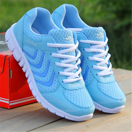 Sneakers Dames - Luchtige Sportschoen met Veters | Actief