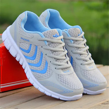 Sneakers Dames - Luchtige Sportschoen met Veters | Actief