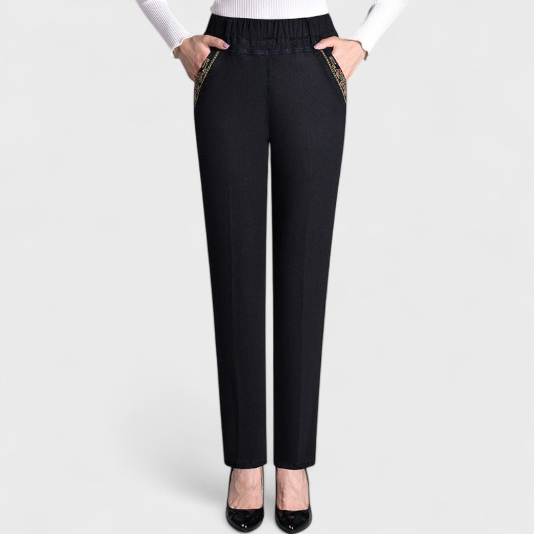 Femke - Dames Jeans High Waist met Stretch en Relaxte Rechte Pijp