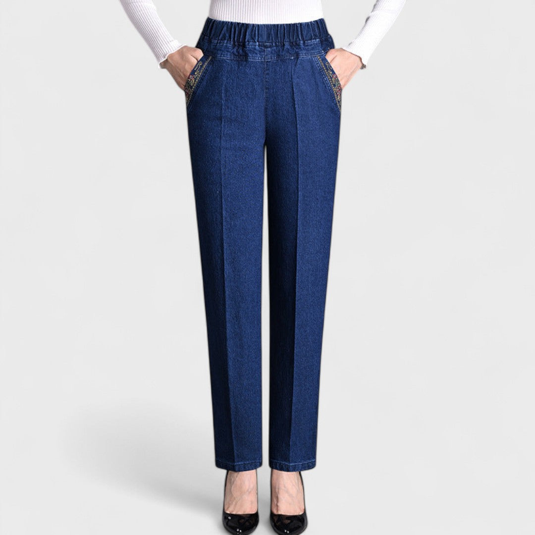Femke - Dames Jeans High Waist met Stretch en Relaxte Rechte Pijp