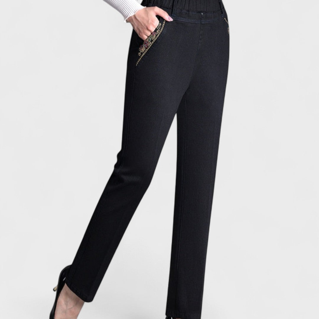 Femke - Dames Jeans High Waist met Stretch en Relaxte Rechte Pijp