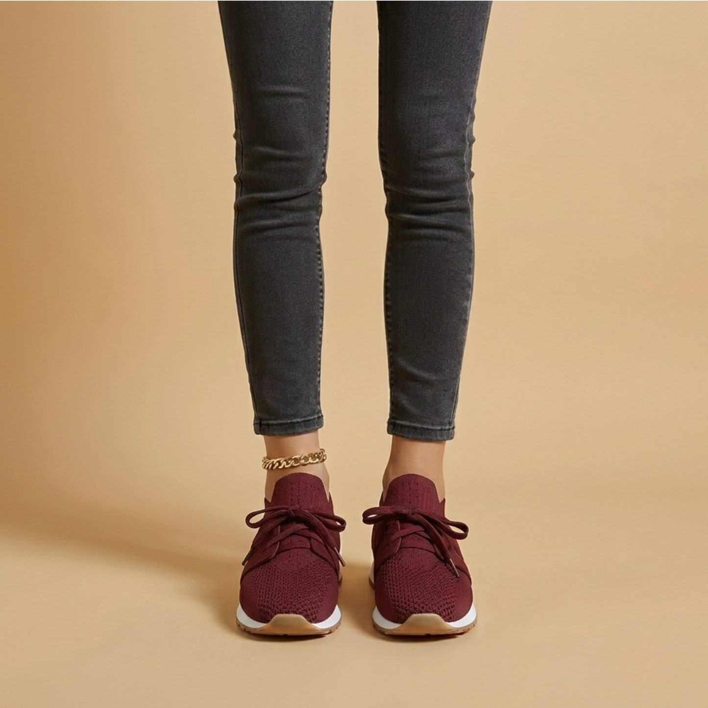 Femke - Moderne Orthopedische Damessneakers met Gebreid Bovenwerk en Ondersteunende Zool