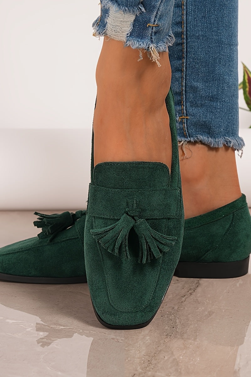 Anouk - Dames Loafers Casual Smart met Kwastdetail en Vierkante Neus