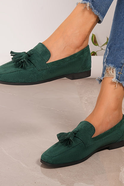 Anouk - Dames Loafers Casual Smart met Kwastdetail en Vierkante Neus