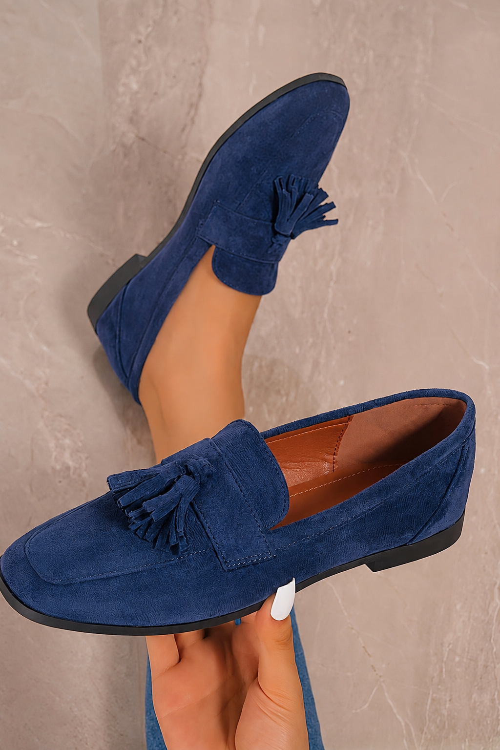 Anouk - Dames Loafers Casual Smart met Kwastdetail en Vierkante Neus