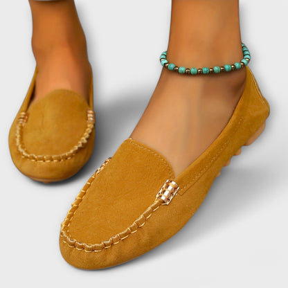 Fenna - Casual Orthopedische Instappers Dames met Ondersteunende Zool en Gouden Detail