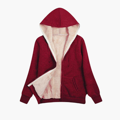 Fenna - Dames Hoodie met Rits en Fleecevoering Doorlopend in de Capuchon