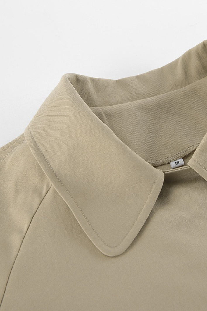 Fenna - Dames Trenchcoat Kort met Ceintuur en Klassieke Reverskraag