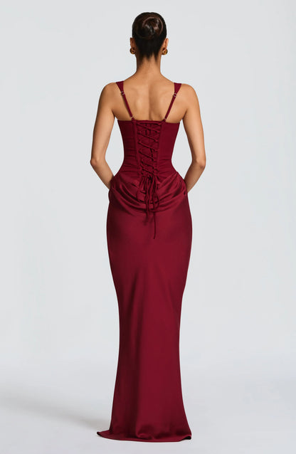 Fenna - Elegante Bruiloft Gastenjurk Dames met Corset Lijfje en Zeemeermin Silhouet