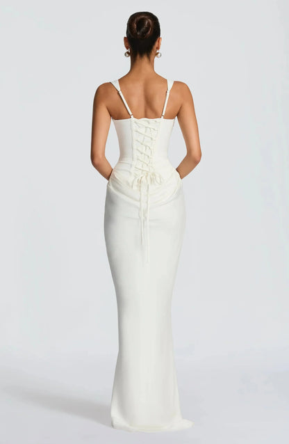 Fenna - Elegante Bruiloft Gastenjurk Dames met Corset Lijfje en Zeemeermin Silhouet