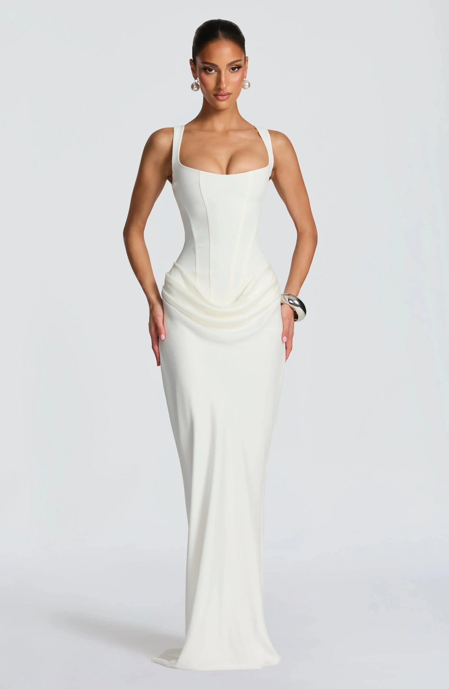 Fenna - Elegante Bruiloft Gastenjurk Dames met Corset Lijfje en Zeemeermin Silhouet