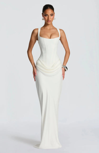 Fenna - Elegante Bruiloft Gastenjurk Dames met Corset Lijfje en Zeemeermin Silhouet
