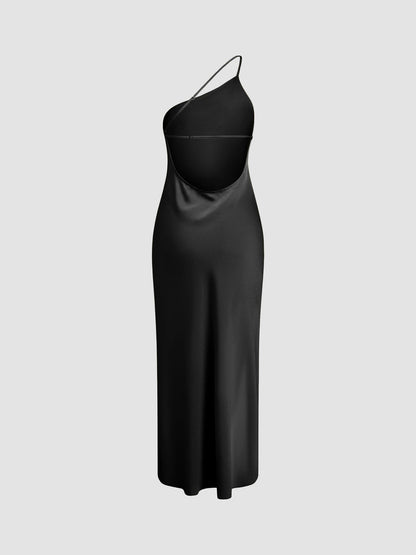 Fenna - Stijlvolle Bruiloft Gastenjurk Dames met One-Shoulder Hals en Zielsplit