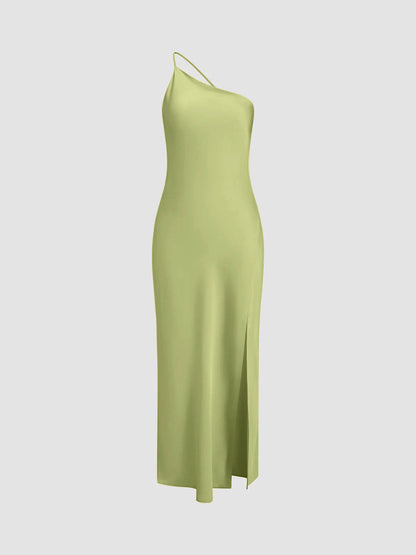 Fenna - Stijlvolle Bruiloft Gastenjurk Dames met One-Shoulder Hals en Zielsplit