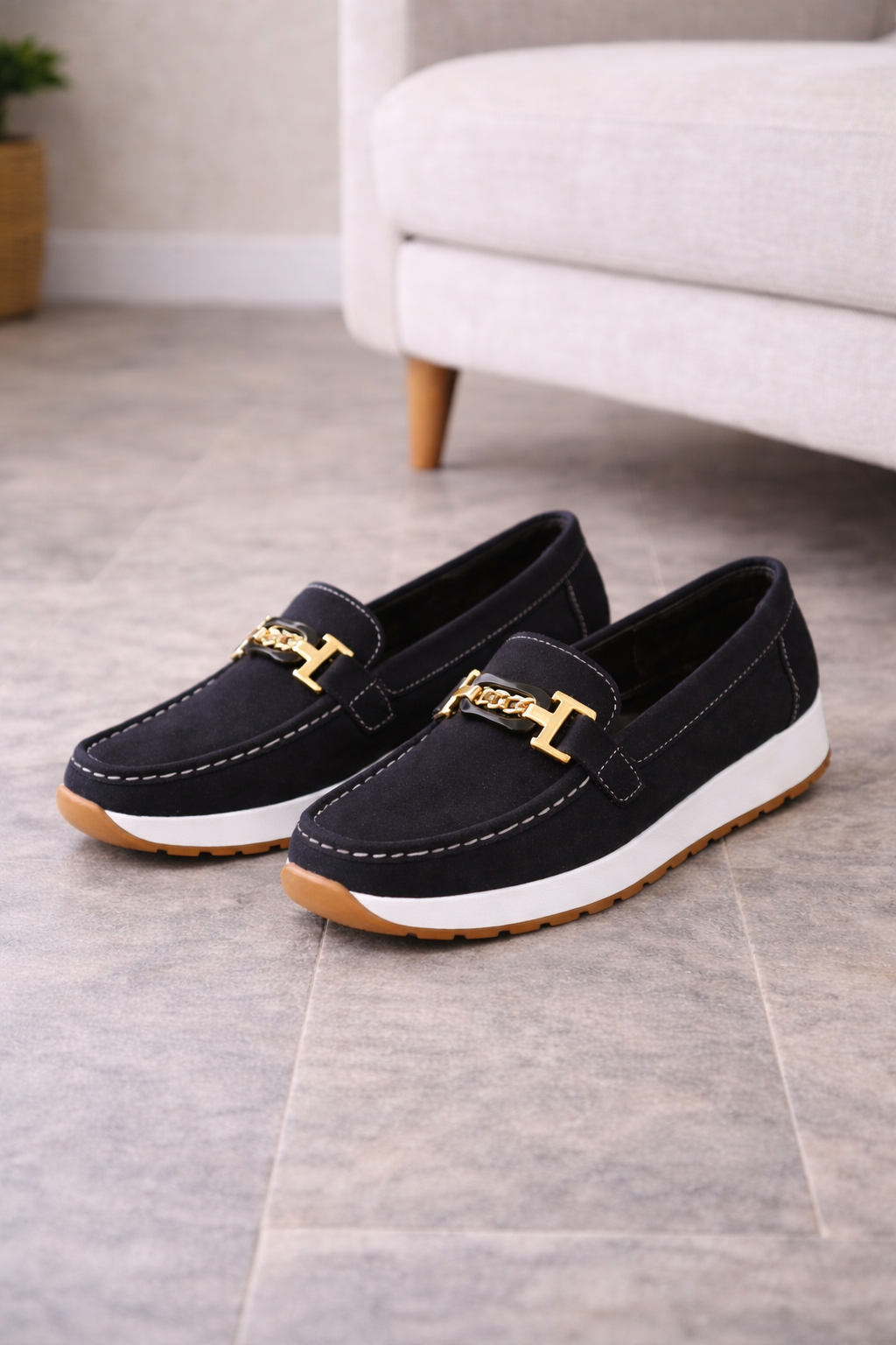 Fenna - Stijlvolle Comfort Loafers Dames met Gespdetail en Instapmodel