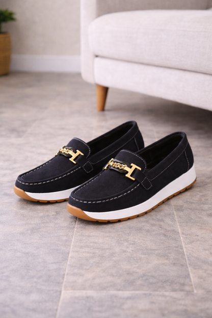 Fenna - Stijlvolle Comfort Loafers Dames met Gespdetail en Instapmodel
