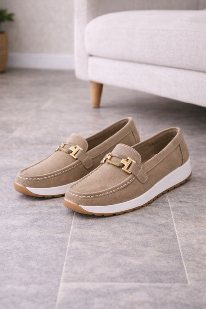 Fenna - Stijlvolle Comfort Loafers Dames met Gespdetail en Instapmodel