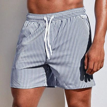 Finn - Casual Heren Zwembroek met Streepjesprint en Elastische Tailleband