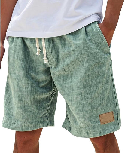 Finn - Casual Linnen Short Heren met Elastische Taille en Trekkoord
