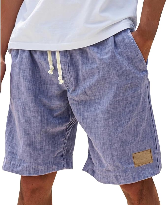 Finn - Casual Linnen Short Heren met Elastische Taille en Trekkoord