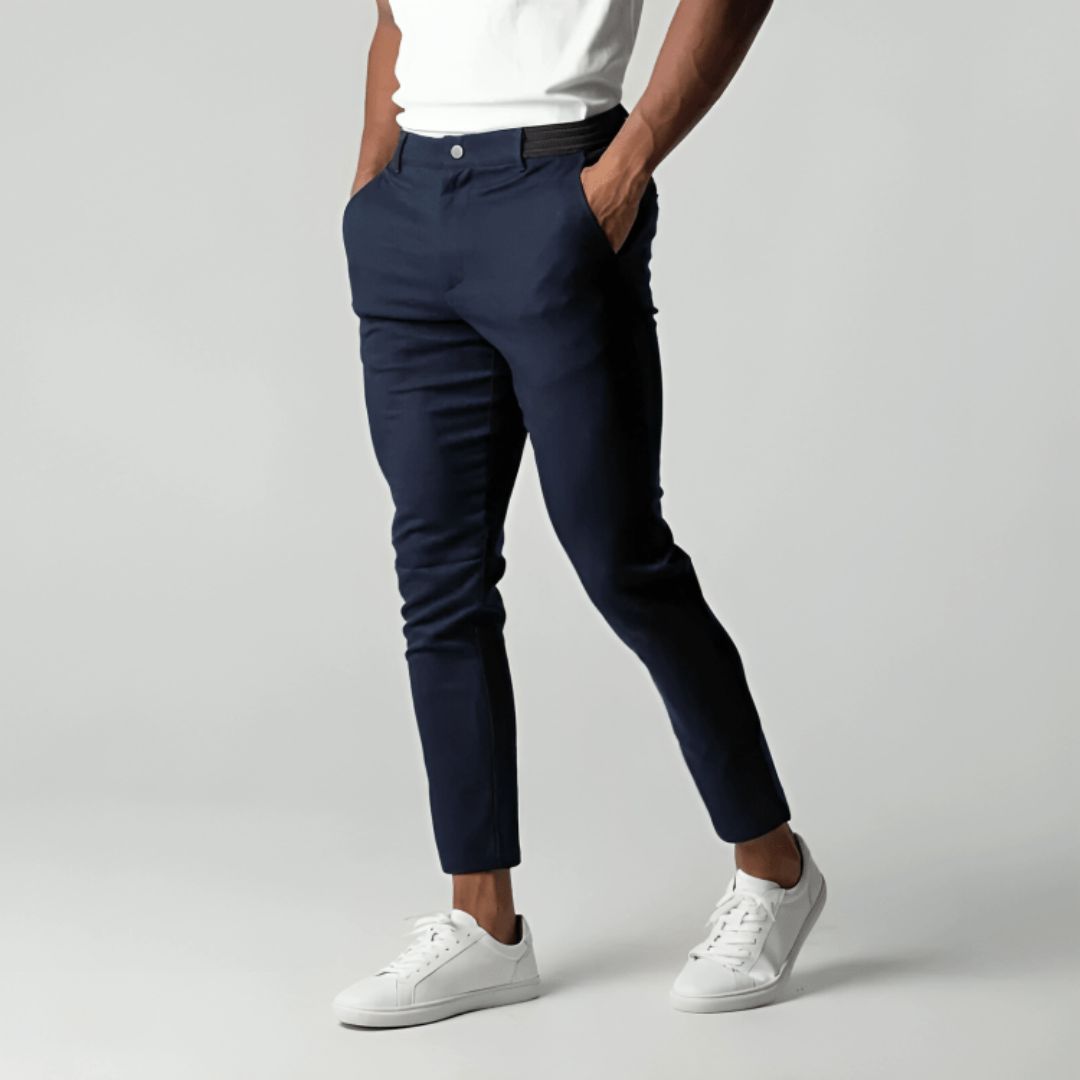 Finn - Heren Chino Broek Stretch Casual Smart met Tapered Pasvorm