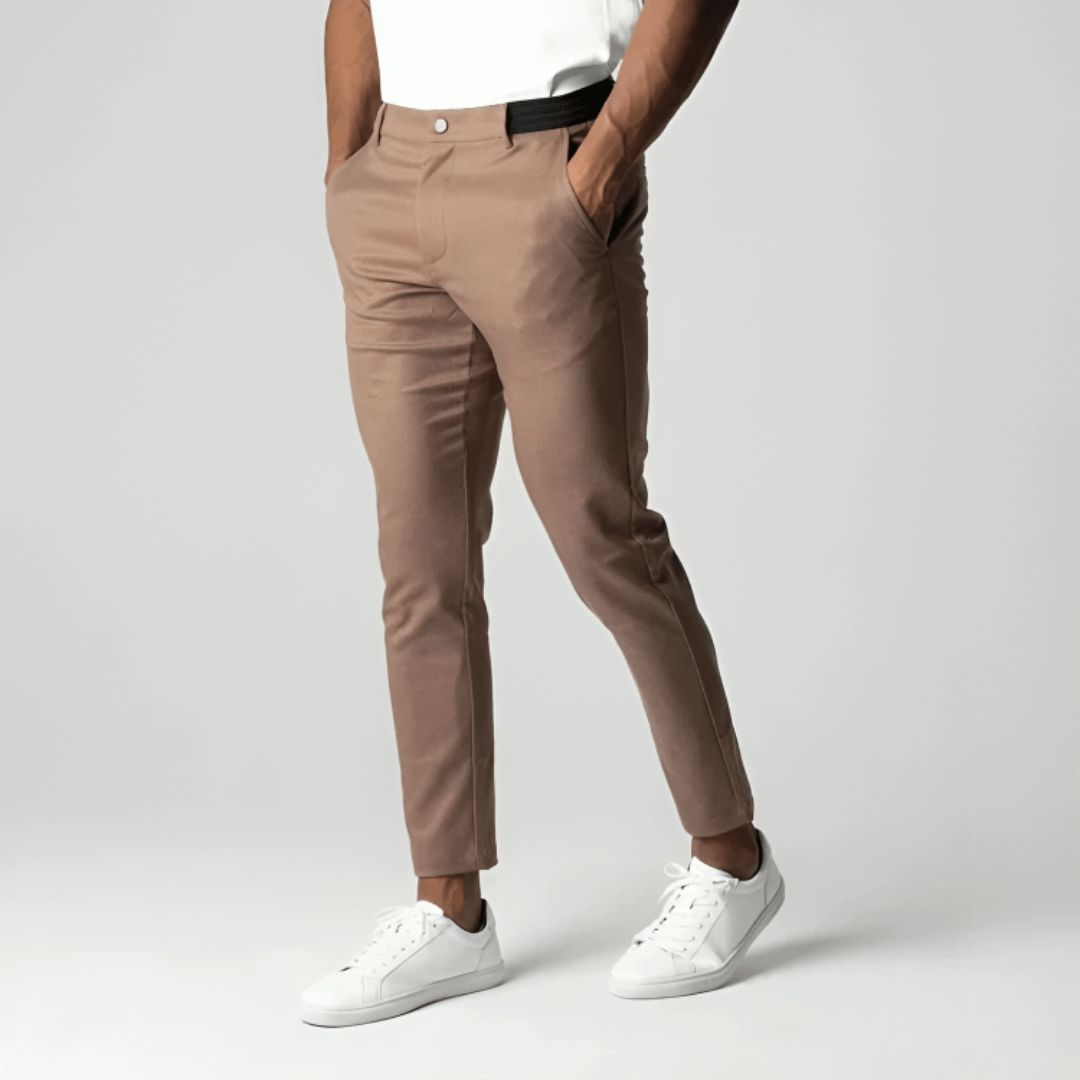 Finn - Heren Chino Broek Stretch Casual Smart met Tapered Pasvorm