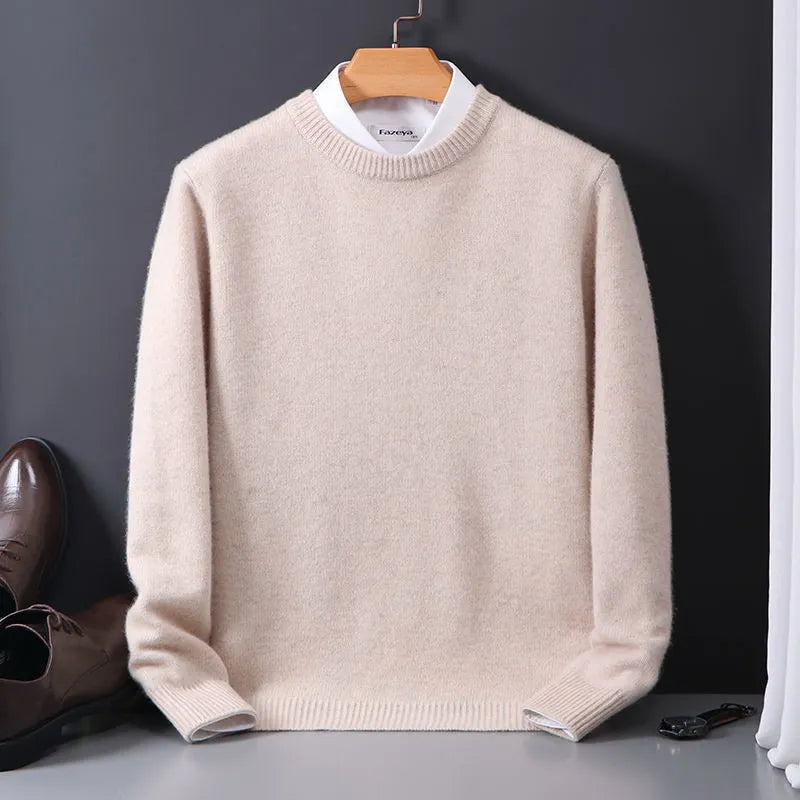 Finn - Heren Gebreide Trui Cashmere Stijl met Ronde Hals voor de Herfst