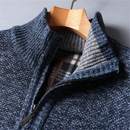 Finn - Heren Gebreide Trui met Kwart Rits Kraag en Smart Casual Look