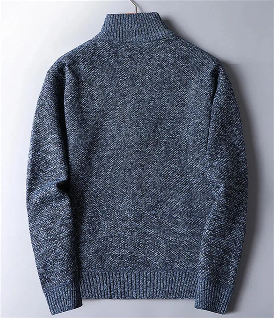 Finn - Heren Gebreide Trui met Kwart Rits Kraag en Smart Casual Look