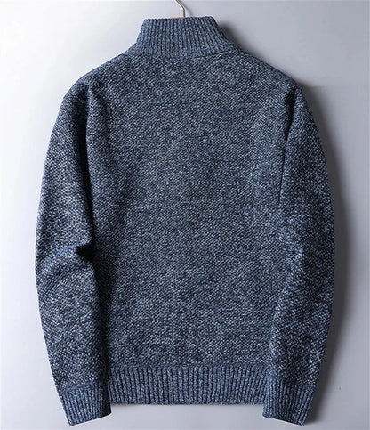 Finn - Heren Gebreide Trui met Kwart Rits Kraag en Smart Casual Look