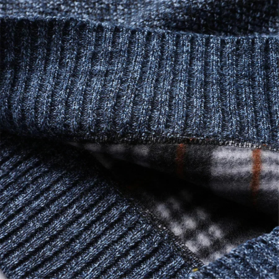 Finn - Heren Gebreide Trui met Kwart Rits Kraag en Smart Casual Look