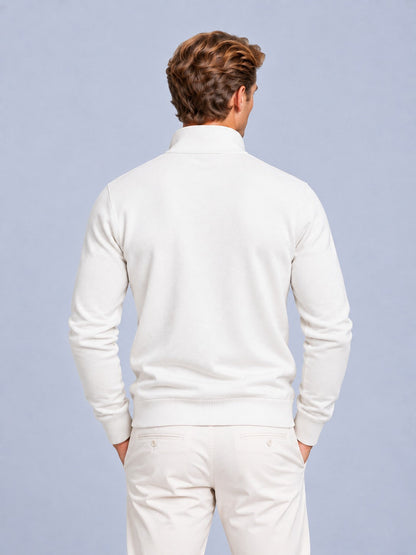 Finn - Heren Half Zip Trui in Nette Stijl met Opstaande Kraag en Ribboorden