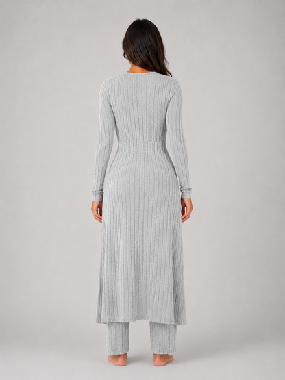 Floor - Dames Loungewear Set Tweedelig met Lang Vest en Wijde Broek
