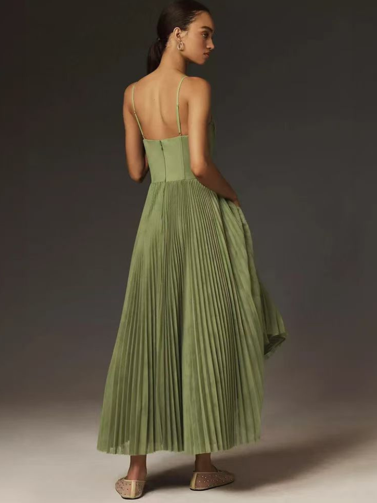 Floor - Elegante Bruiloft Gastenjurk Dames met Bustier en Geplooide Rok