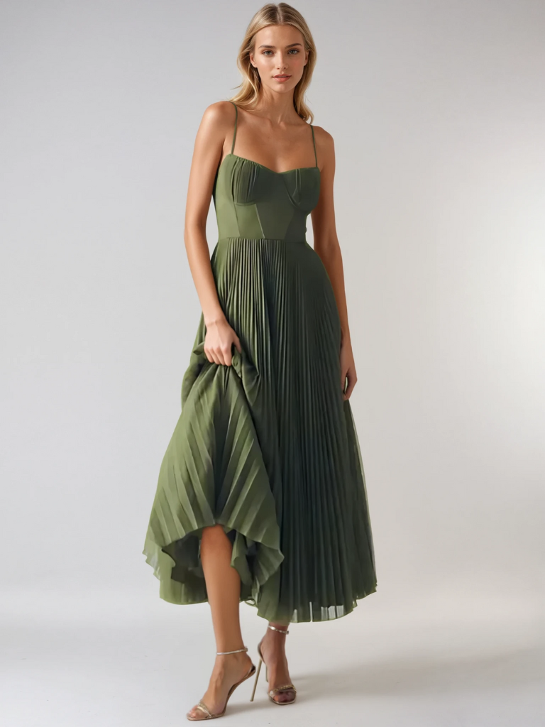 Floor - Elegante Bruiloft Gastenjurk Dames met Bustier en Geplooide Rok