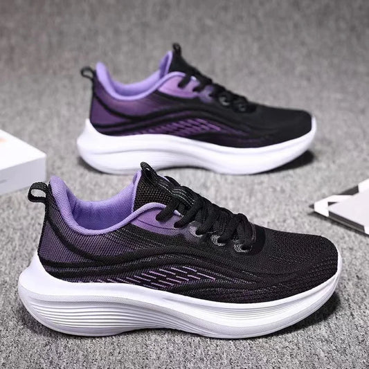 Sneakers Dames - Sportief Design met Gekleurde Hieldetail | Casual