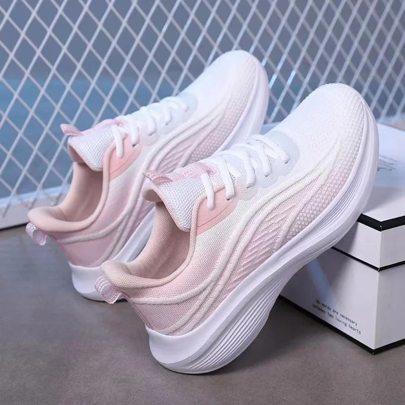 Sneakers Dames - Sportief Design met Gekleurde Hieldetail | Casual