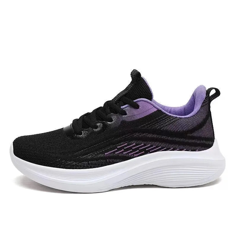 Sneakers Dames - Sportief Design met Gekleurde Hieldetail | Casual