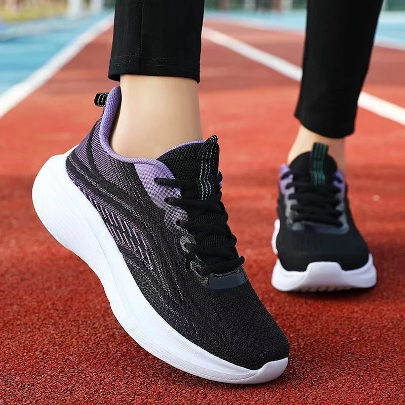 Sneakers Dames - Sportief Design met Gekleurde Hieldetail | Casual