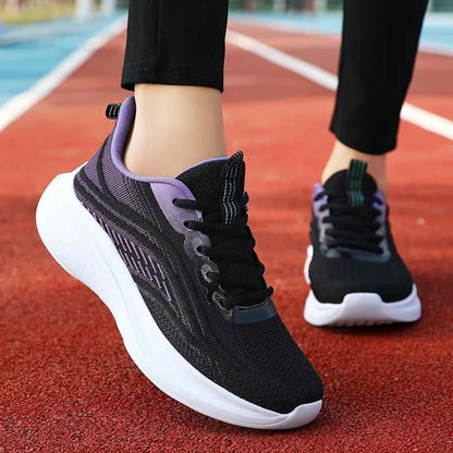 Sneakers Dames - Sportief Design met Gekleurde Hieldetail | Casual