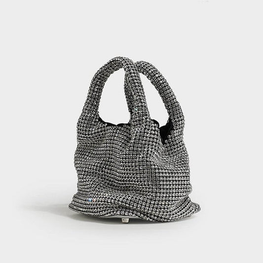 Tas Dames - Volledig Bedekte Strass Mini Bag met Dubbele Handgreep | Glamour