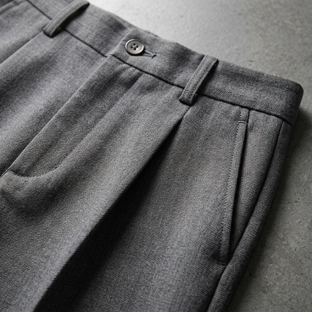 Gijs - Heren Pantalon Net met Rechte Pijp en Geplooide Voorkant