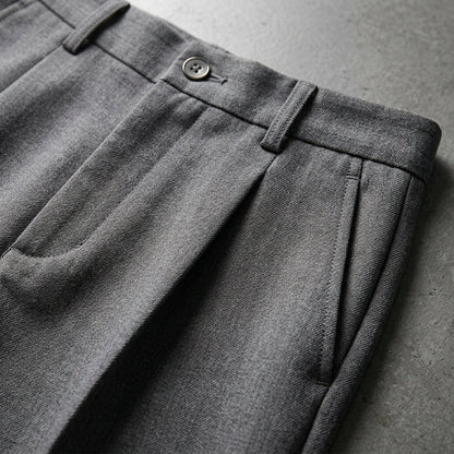 Gijs - Heren Pantalon Net met Rechte Pijp en Geplooide Voorkant
