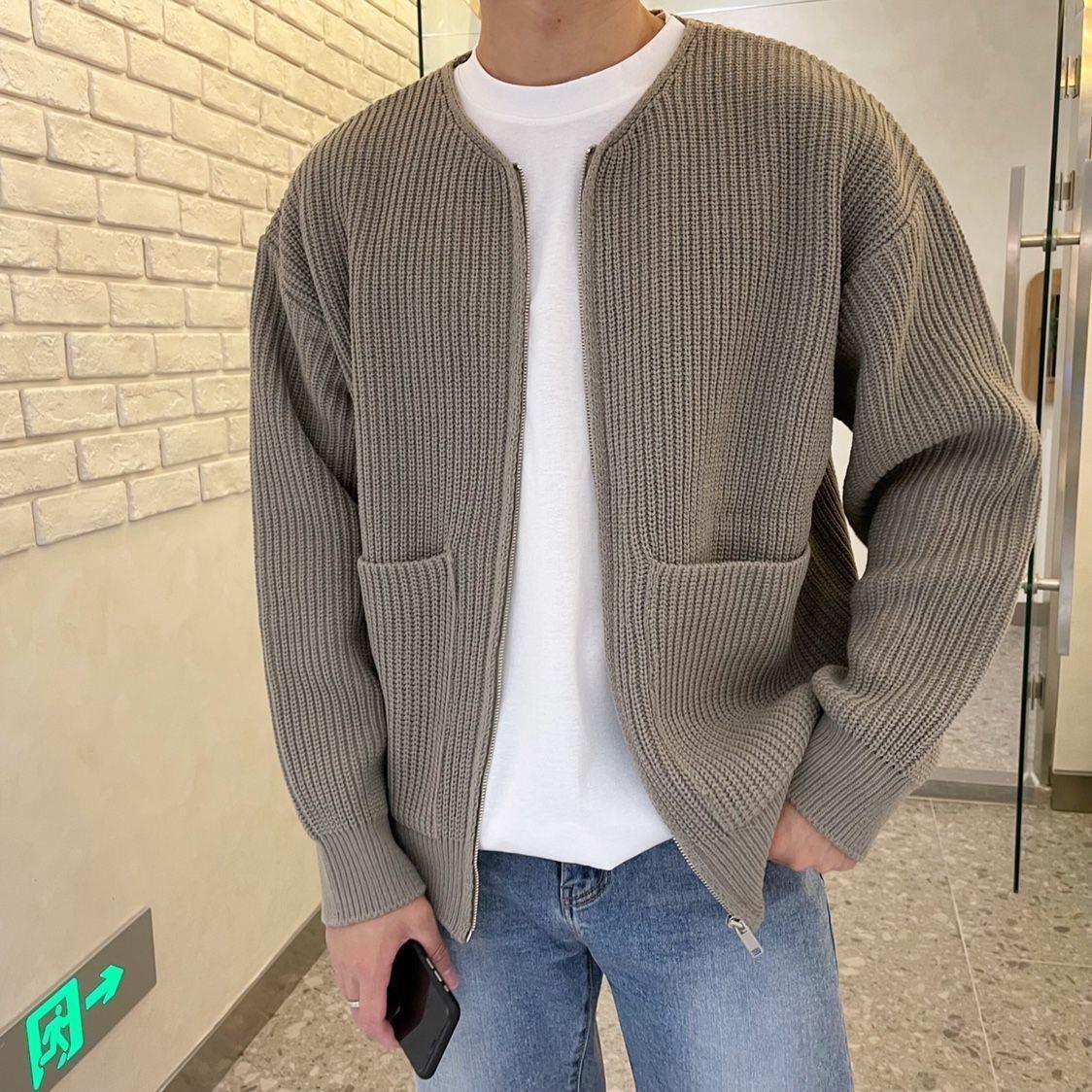 Gijs - Heren Gebreid Vest Casual Smart met Ronde Hals en Steekzakken