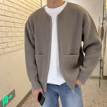 Gijs - Heren Gebreid Vest Casual Smart met Ronde Hals en Steekzakken