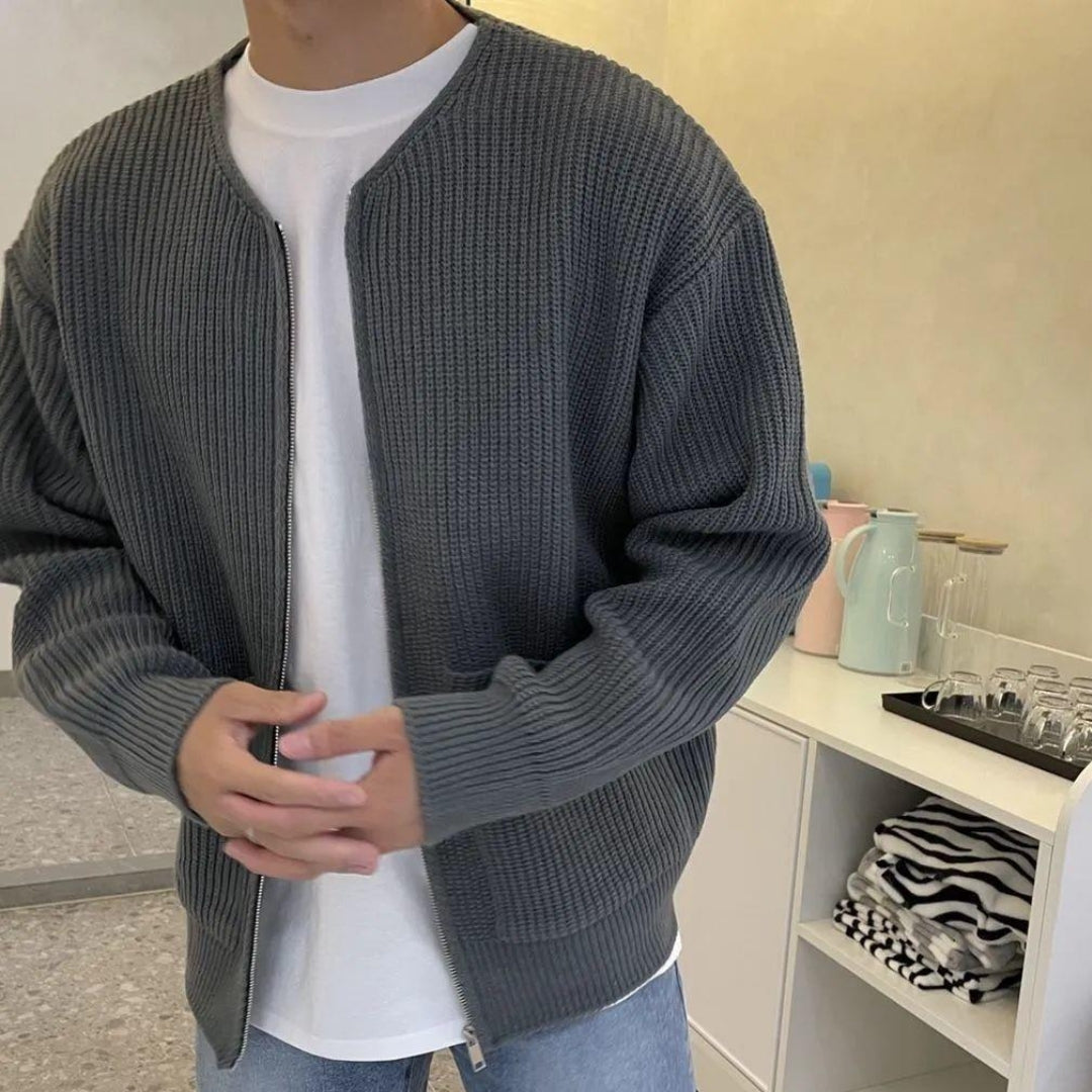 Gijs - Heren Gebreid Vest Casual Smart met Ronde Hals en Steekzakken