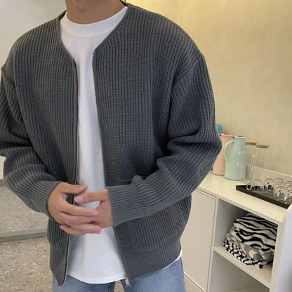 Gijs - Heren Gebreid Vest Casual Smart met Ronde Hals en Steekzakken