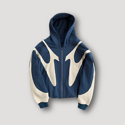 Gijs - Heren Hoodie Oversized Comfort met Ritssluiting Capuchon en Contrastprint
